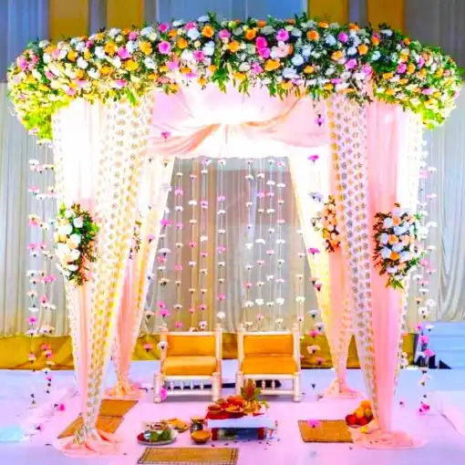 Flowers-Decoration-For-Round-Wedding-Mandap-In-Bangalore-